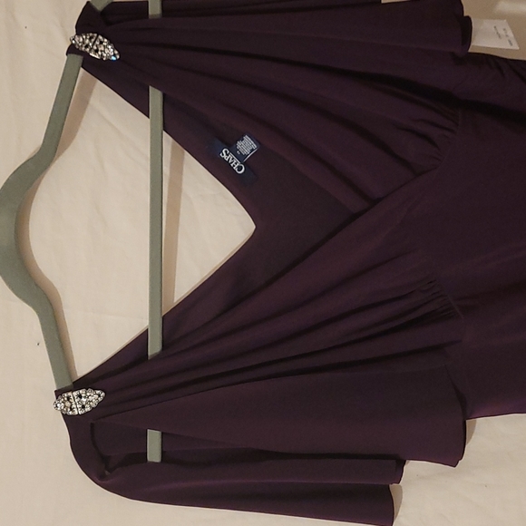 NWT Chaps Purple Flutter Sleeve Dress size 12 - Picture 1 of 8